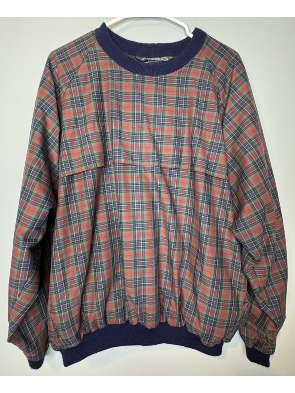 Men’s Sunderland Of Scotland Golf Rainwear Pullover Large Plaid Red Waterproof